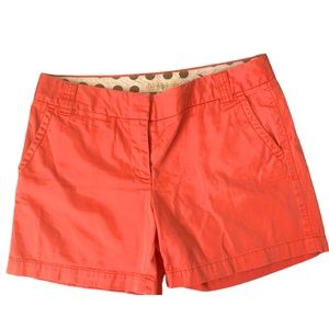 J. CREW Chino Classic Twill City Fit Coral Shorts - Size 6